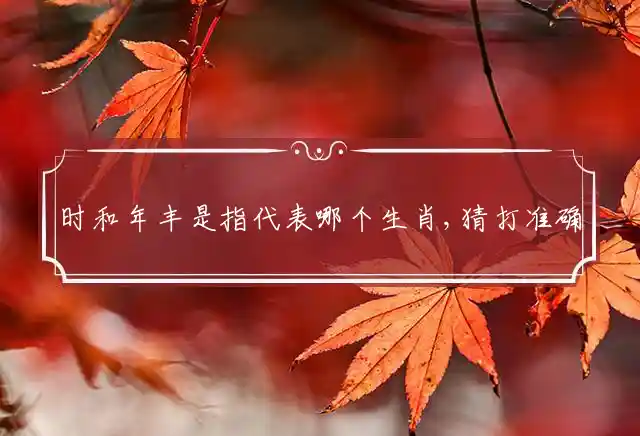 时和年丰是什么生肖