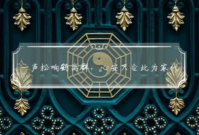 一声松响鹤离群,心安只合此为家是什么生肖