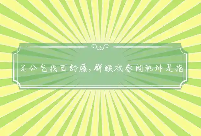 光公乞我百龄藤,群猴戏春闹乾坤是什么生肖