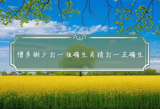 僧多粥少是什么生肖