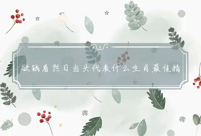 欲钱看烈日当头是什么生肖