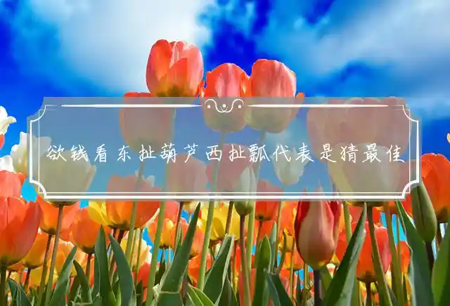 欲钱看东扯葫芦西扯瓢是什么生肖