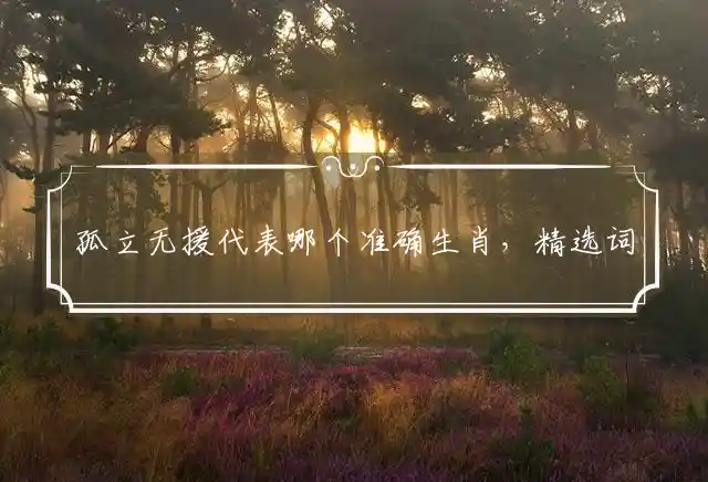 孤立无援是什么生肖