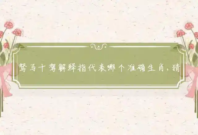 驽马十驾是什么生肖