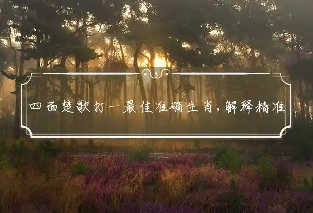 四面楚歌是什么生肖