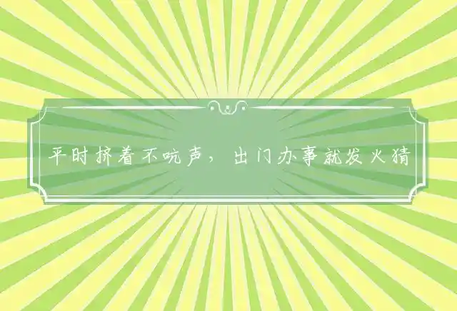 平时挤着不吭声,出门办事就发火是什么生肖