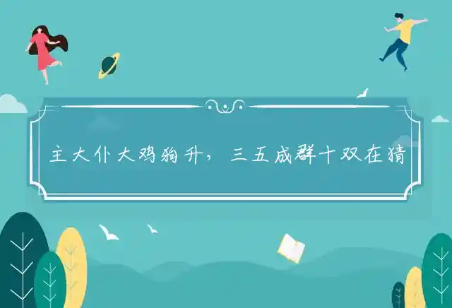 主大仆大鸡狗升,三五成群十双在是什么生肖