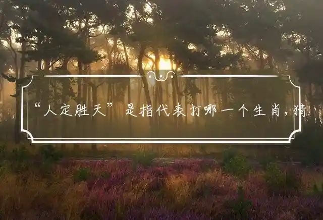 人定胜天是什么生肖